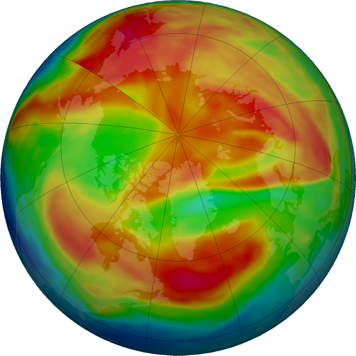 Arctic ozone map for 02 March 2019